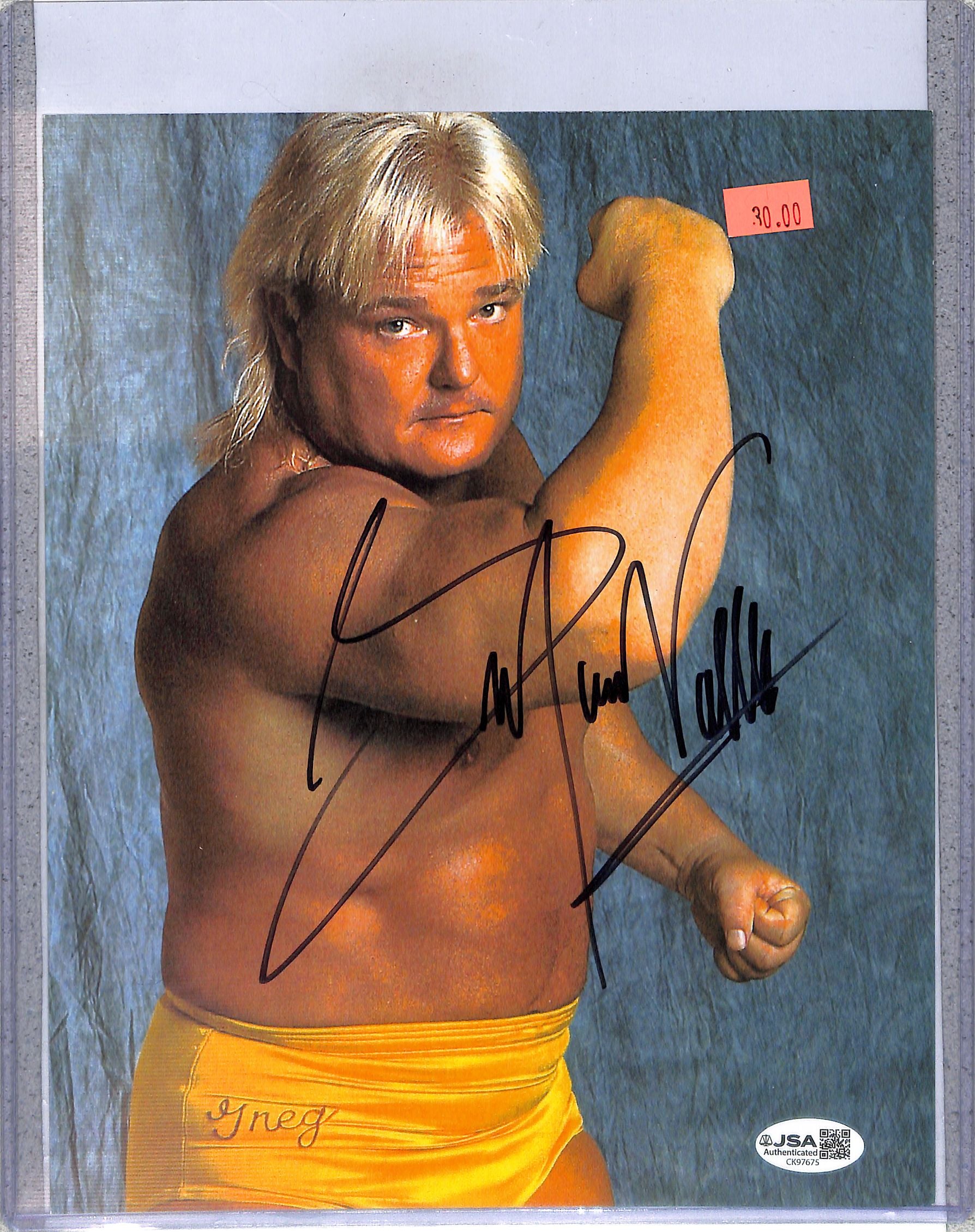 Greg the Hammer Valentine WWE Signed Auto Autograph JSA Authentic 8x10 Photo