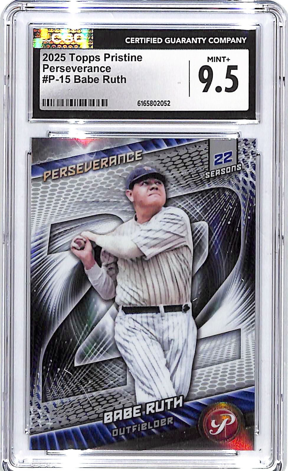 2025 Topps Pristine Babe Ruth Perseverance CGC 9.5 Yankees