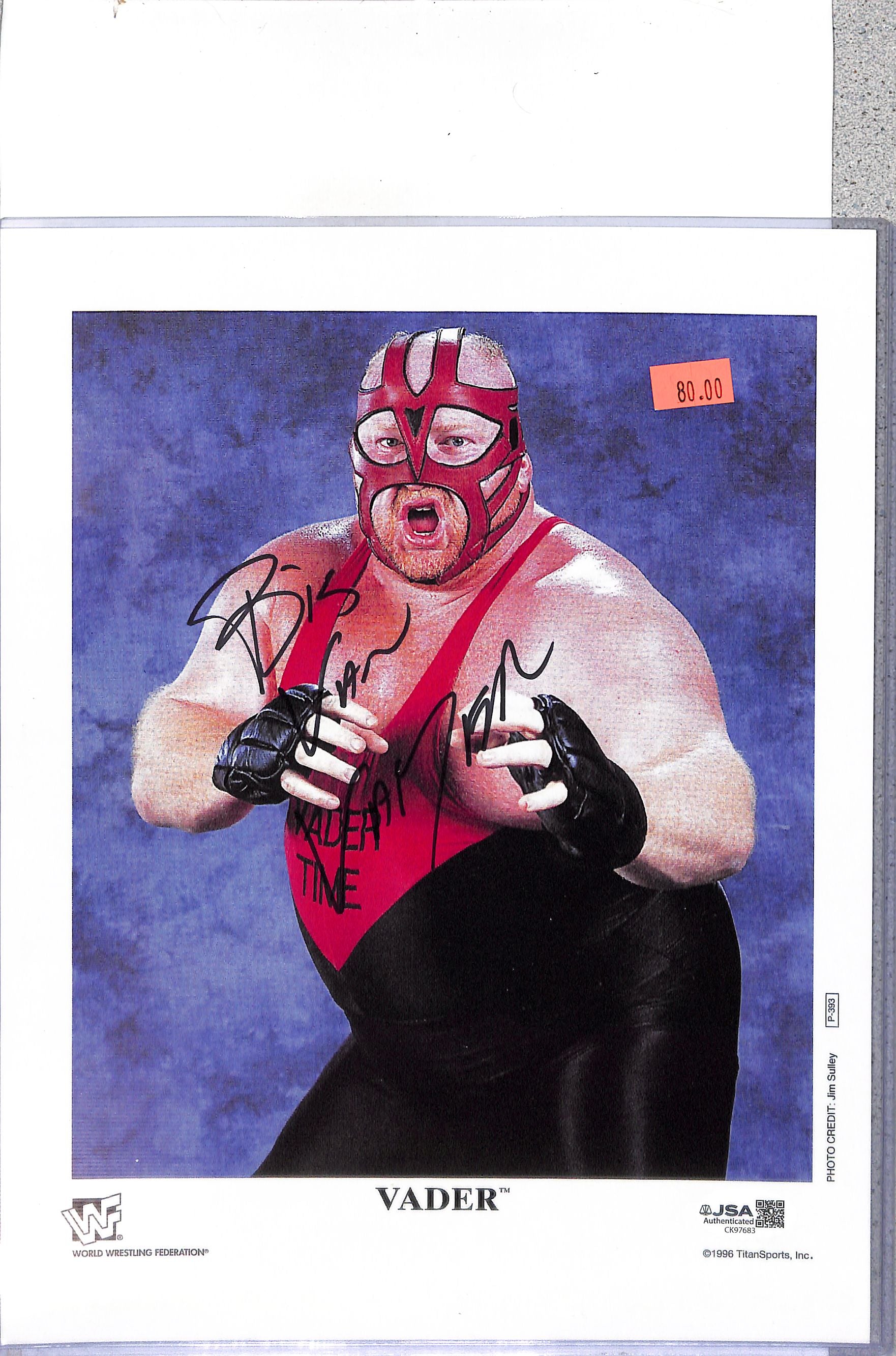 Vader WWE Signed Auto Autograph JSA Authentic 8x10 Photo