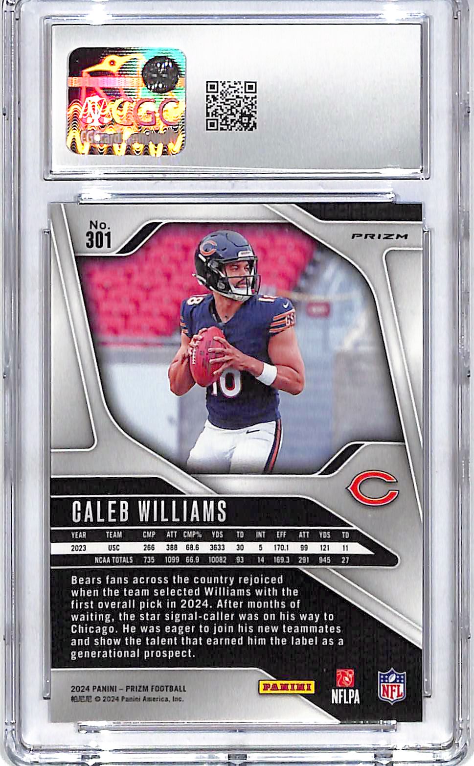 2024 Prizm Caleb Williams Red White and Blue Rookie RC CGC 8.5 Bears