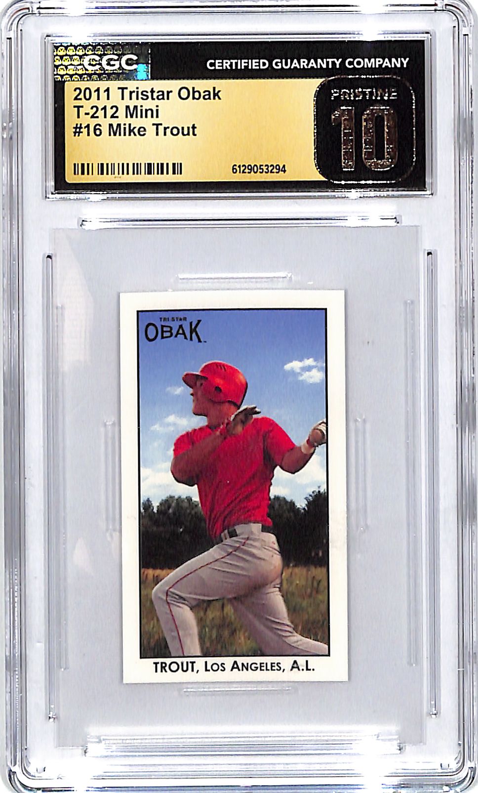 2011 Tristar Obak Mike Trout T-212 Mini Rookie RC #10 CGC 10 Pristine Angels