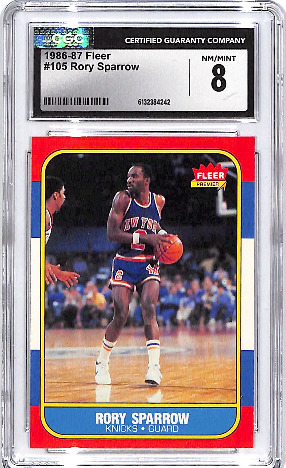 1986-87 Fleer Rory Sparrow #105 CGC 8 Knicks