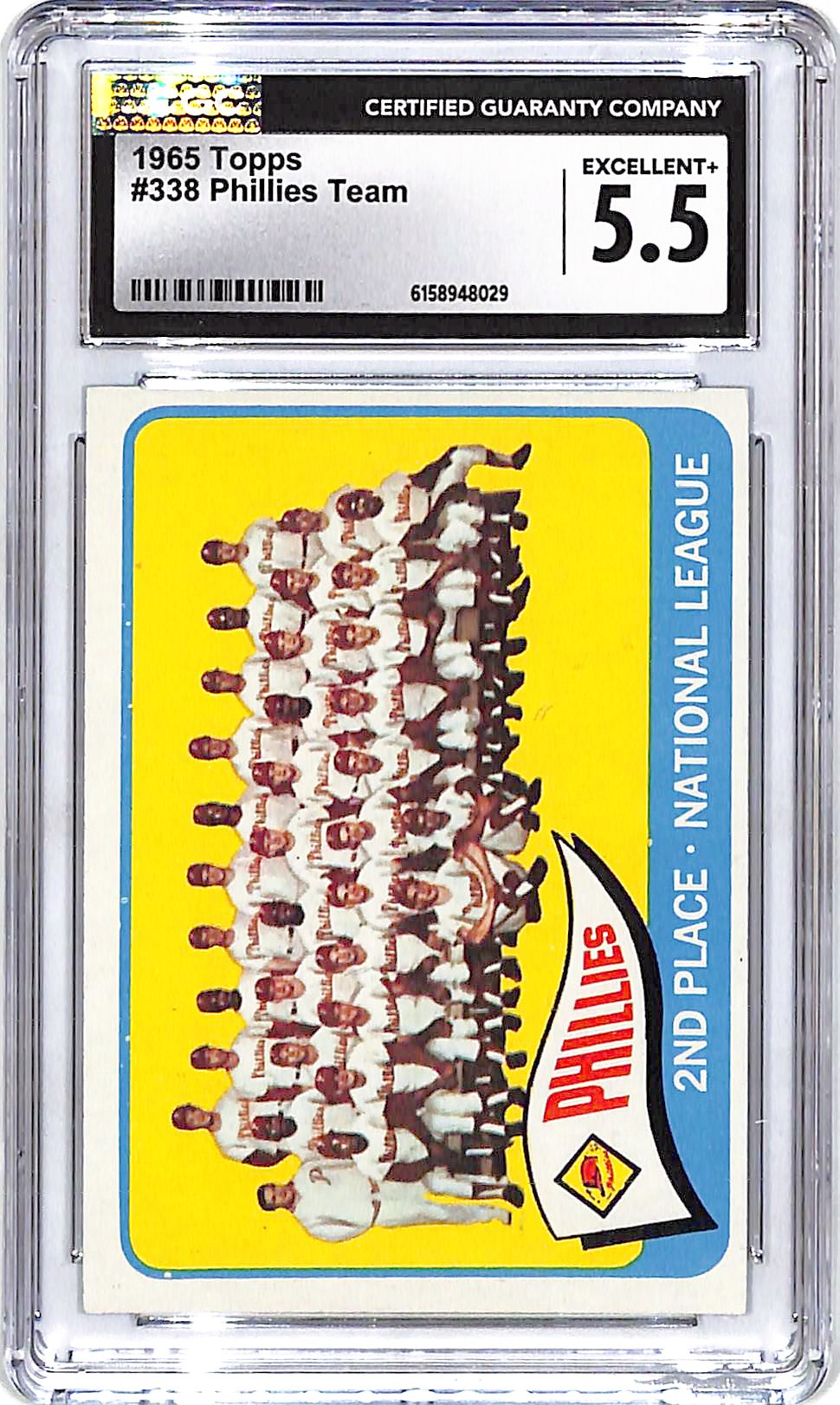 1965 Topps Phillies Team Card #338 CGC 5.5