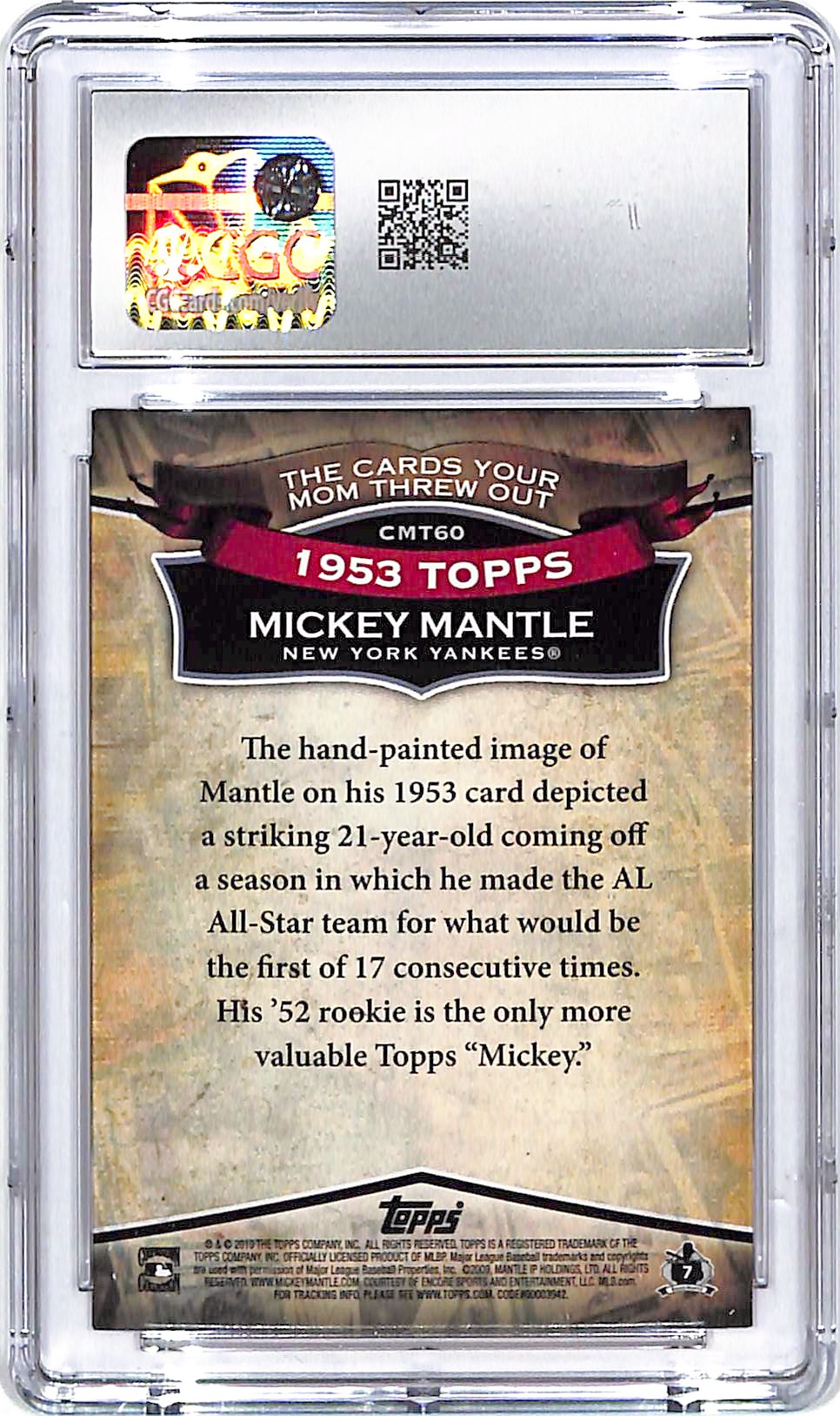 2010 Topps Mickey Mantle Cards Your Mom Threw Out CGC 9.5 Yankees
