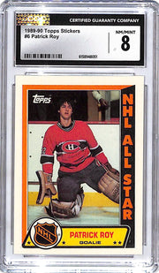 1989-90 Topps Stickers Patrick Roy Al Star #6 CGC 8 Canadians