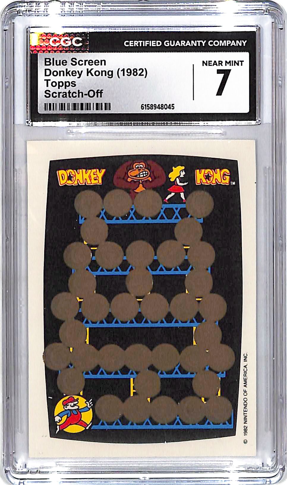 1982 Topps Donkey Kong Blue Screen Scratch Off CGC 7