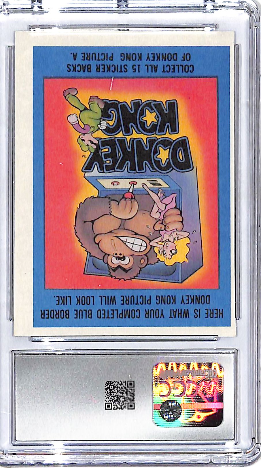 1982 Topps Donkey Kong Stamp Out Donkey Kong Sticker CGC 7