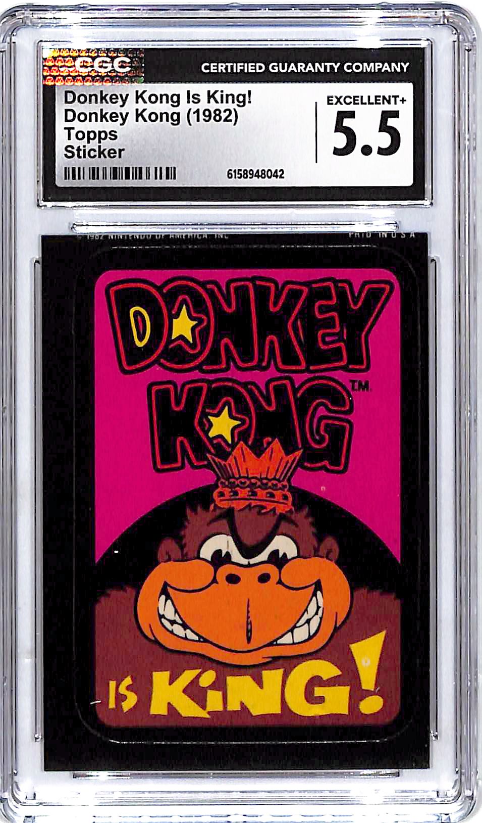 1982 Topps Donkey Kong is King Sticker CGC 5.5