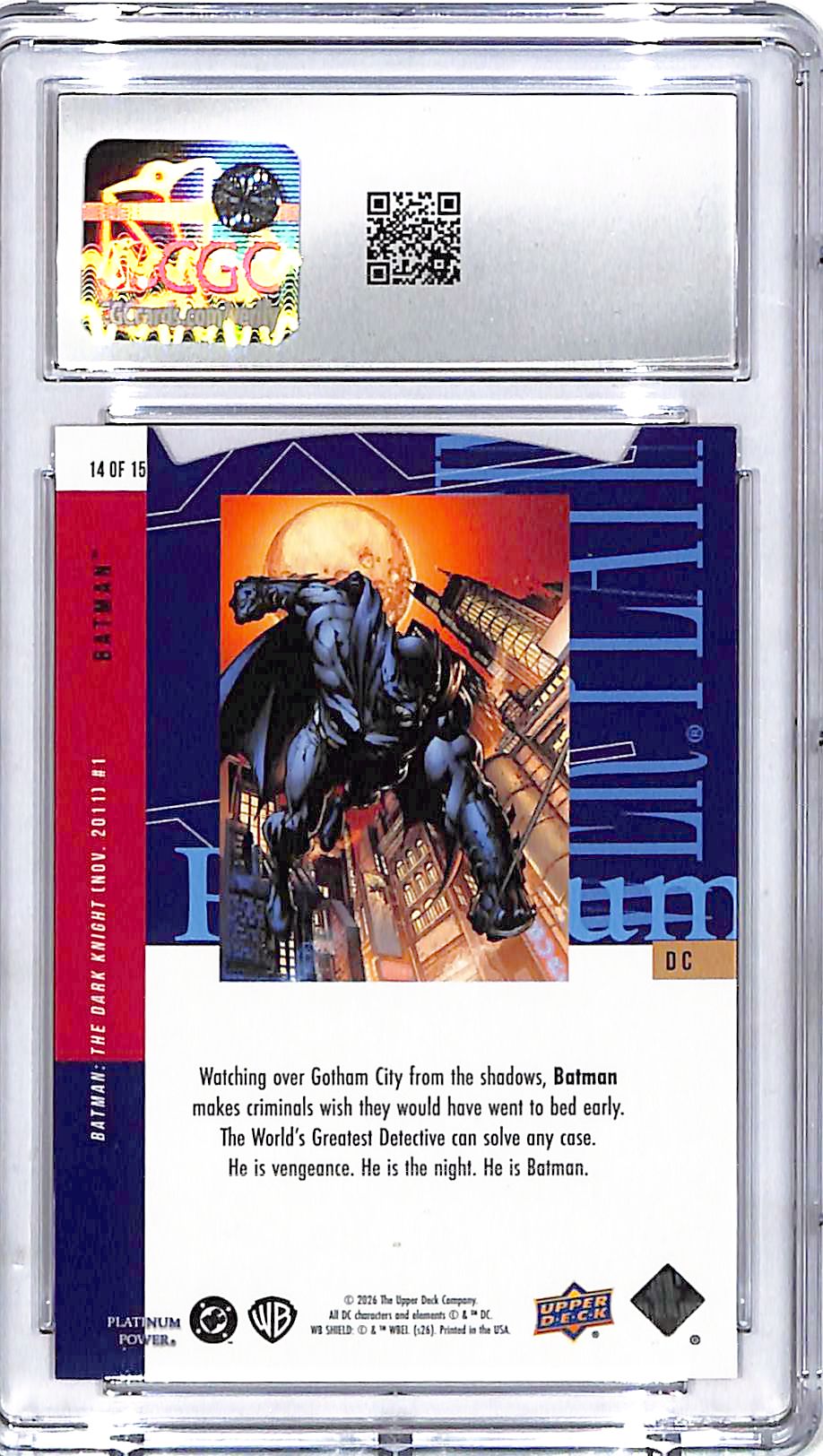 2026 Upper Deck CDD Conference Batman Platinum Power #14 CGC 9.5