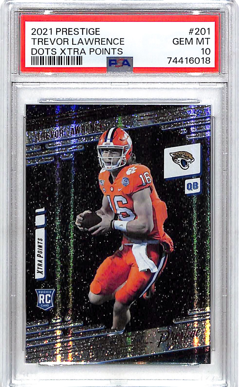 2021 Prestige Trevor Lawrence Rookie RC Dots Xtra Points PSA 10 #201 Jaguars