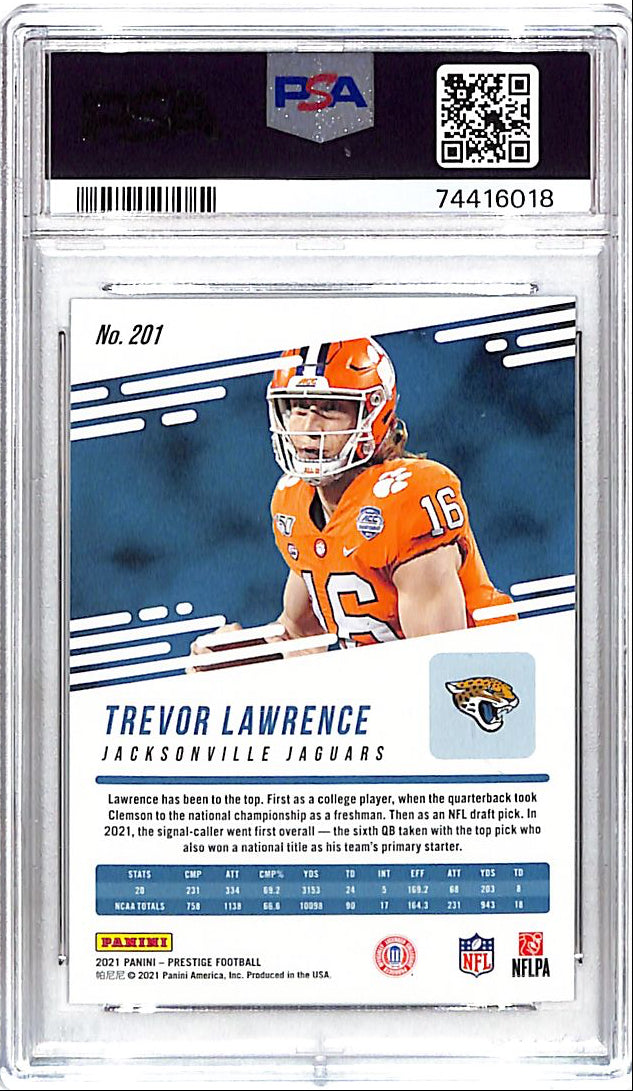 2021 Prestige Trevor Lawrence Rookie RC Dots Xtra Points PSA 10 #201 Jaguars