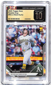 2025 Topps Now Nick Kurtz Rookie Cup RC CGC 10 Pristine Athletics