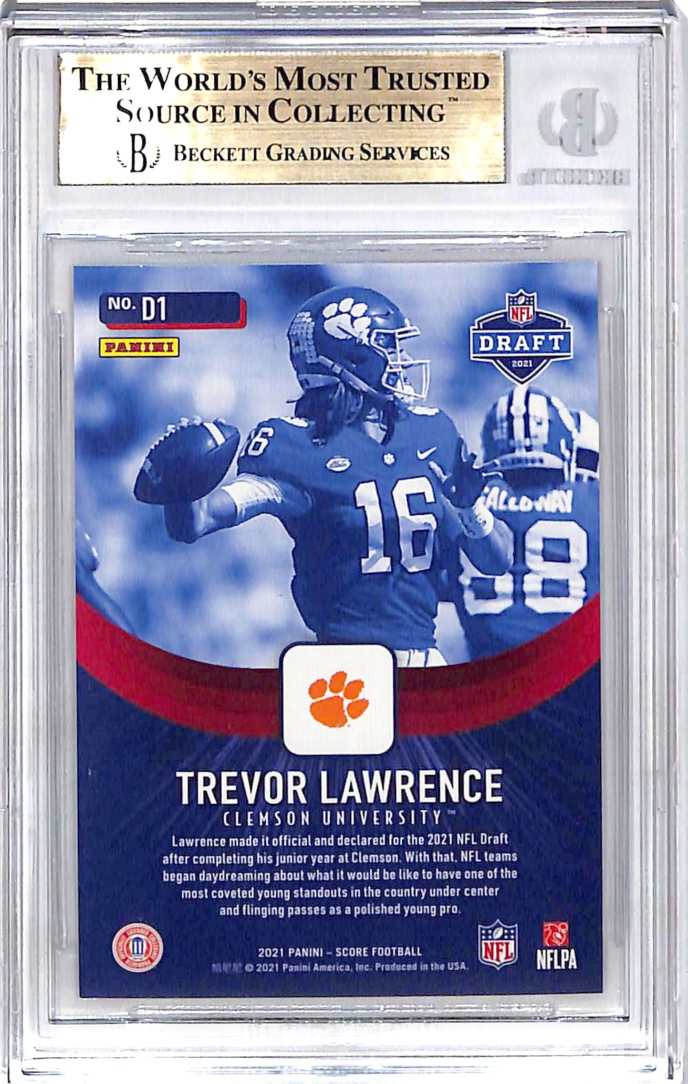 2021 Score Trevor Lawrence NFL Draft Rookie RC Red Zone /20 BGS 9.5 Jaguars