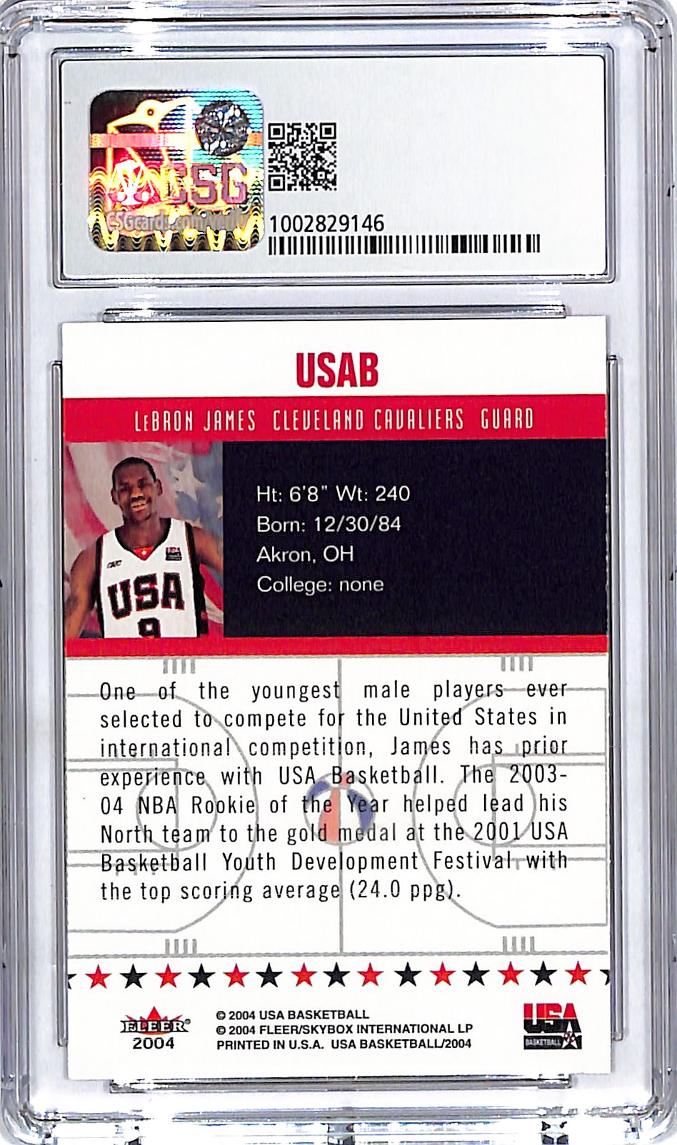 2004-05 Fleer USA Lebron James CGC 9
