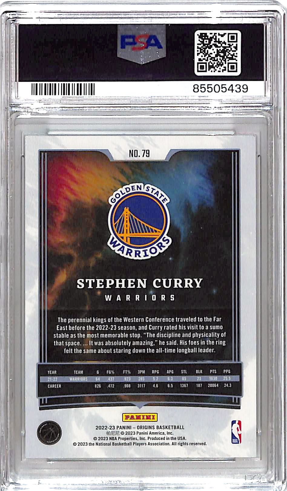 2022-23 Origins Stephen Curry Turquoise /25 PSA 9 Warriors