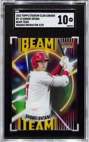2022 Stadium Club Chrome Shohei Ohtani Beam Team Orange Refractor SGC 10 /25 Angels