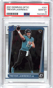 2021 Donruss Optic Trevor Lawrence Rated Rookie RC #201 PSA 10 Jaguars