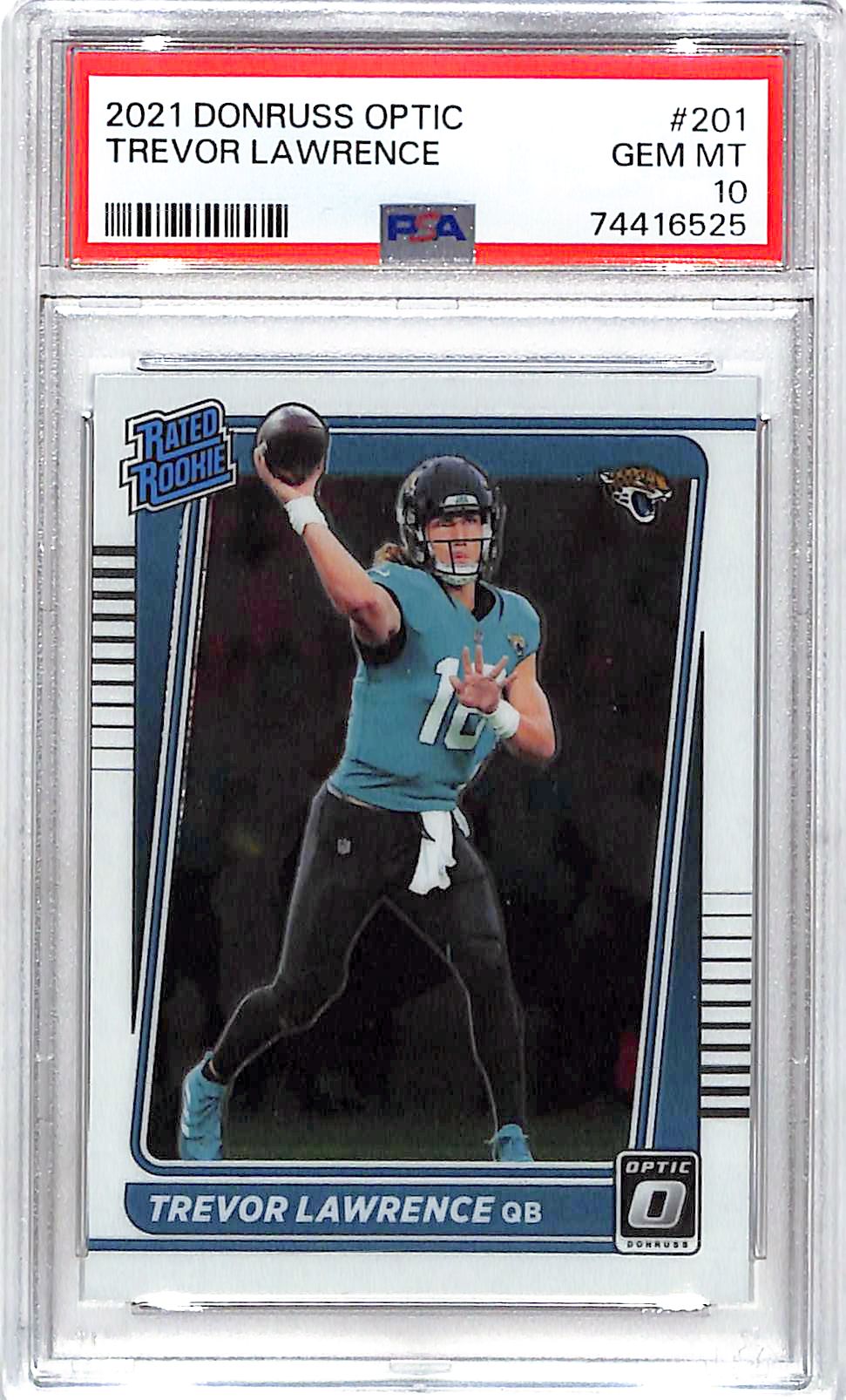 2021 Donruss Optic Trevor Lawrence Rated Rookie RC #201 PSA 10 Jaguars