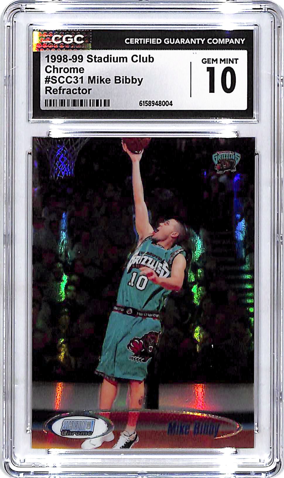 1998-99 Stadium Club Chrome Mike Bibby Rookie RC Refractor CGC 10 Grizzlies