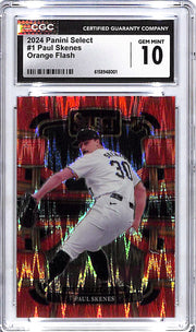 2024 Select Paul Skenes Rookie RC Orange Flash CGC 10 Pirates