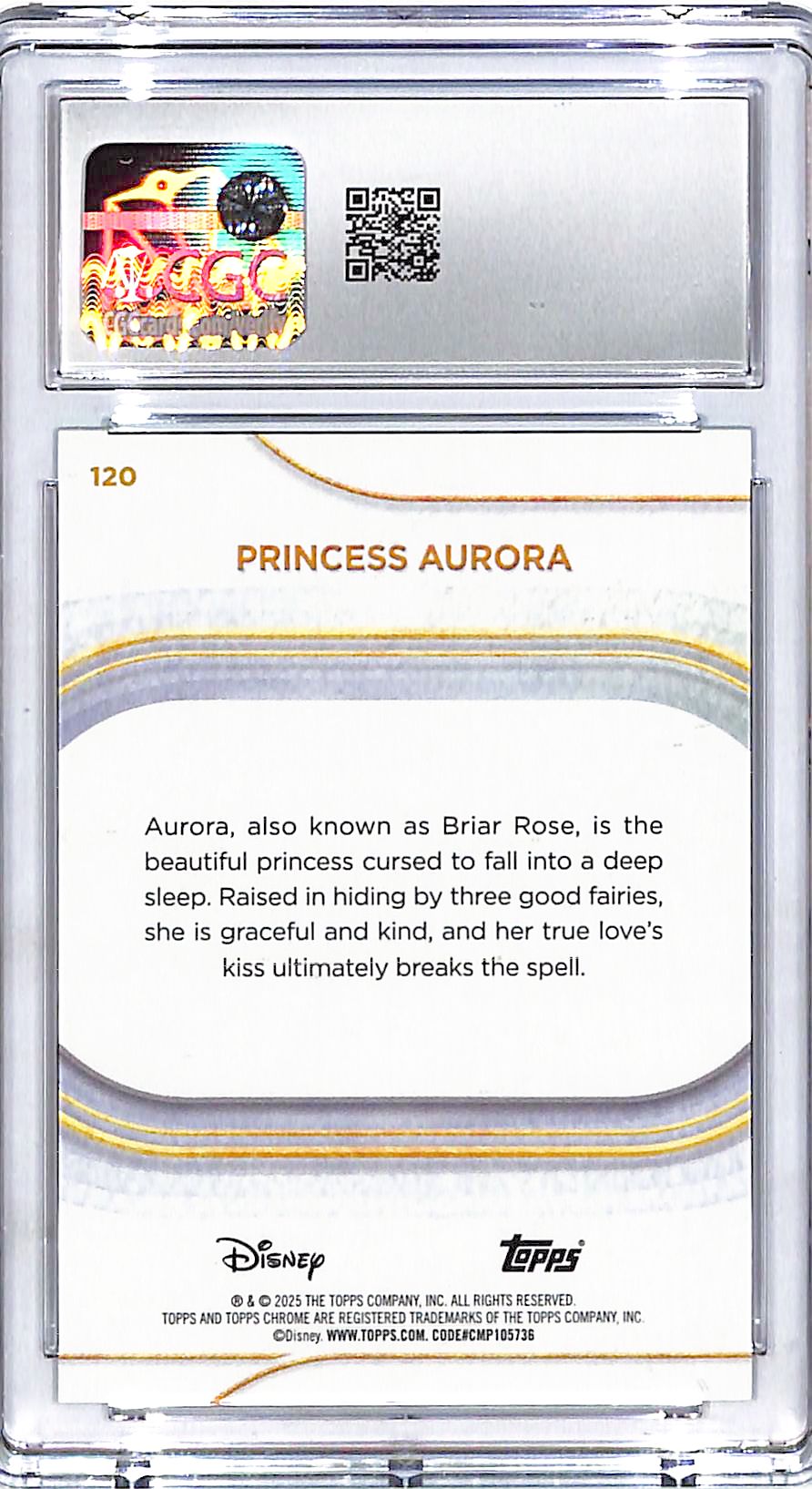 2025 Topps Chrome DIsney Princess Aurora Aqua Refractor /199 CGC 10