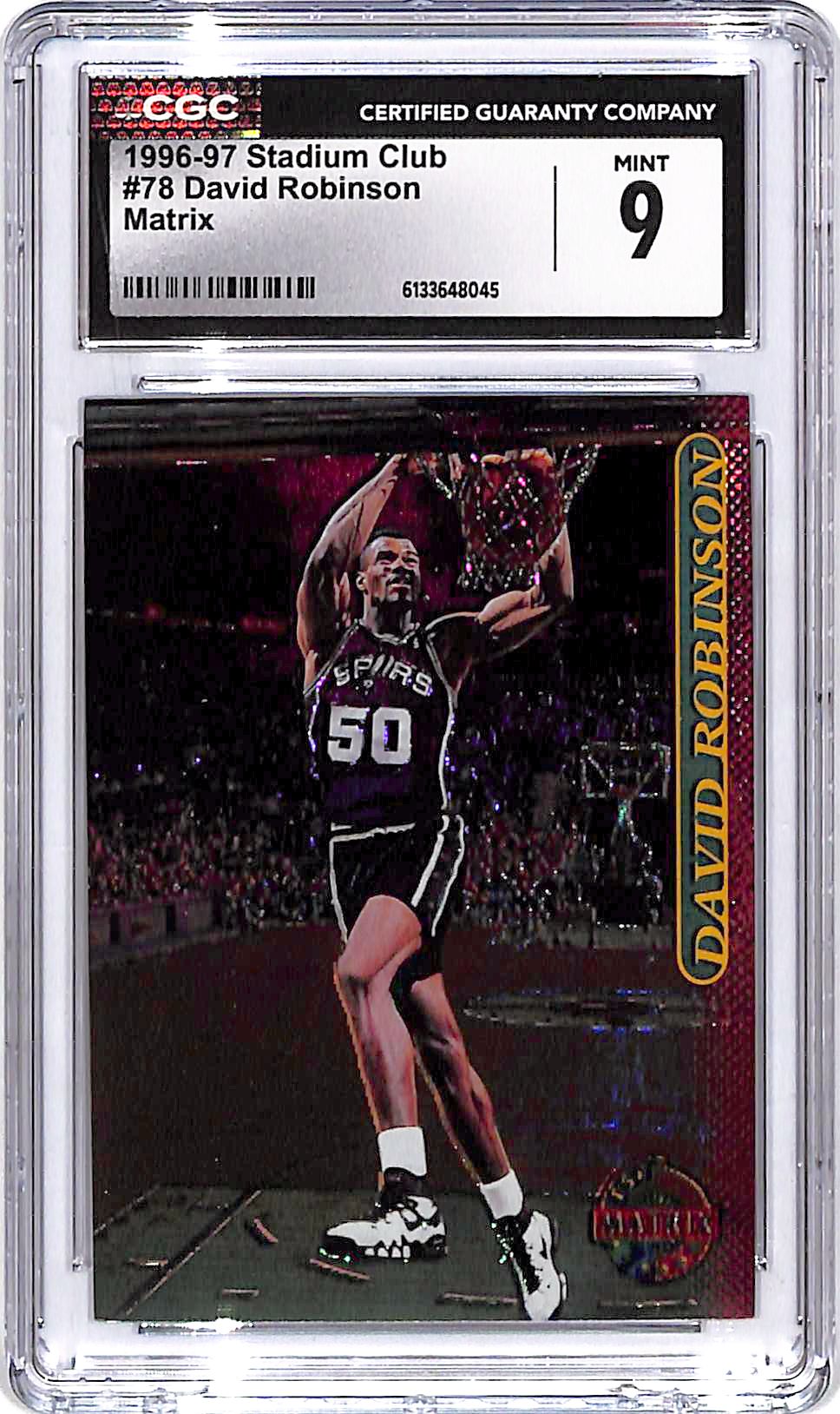 1996-97 Stadium Club David Robinson Matrix #78 CGC 9 Spurs