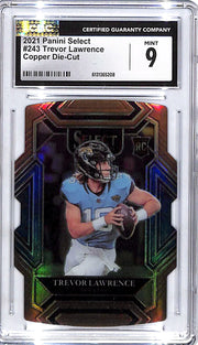 2021 Select Trevor Lawrence Rookie RC Copper Die Cut /199 CGC 9 Jaguars