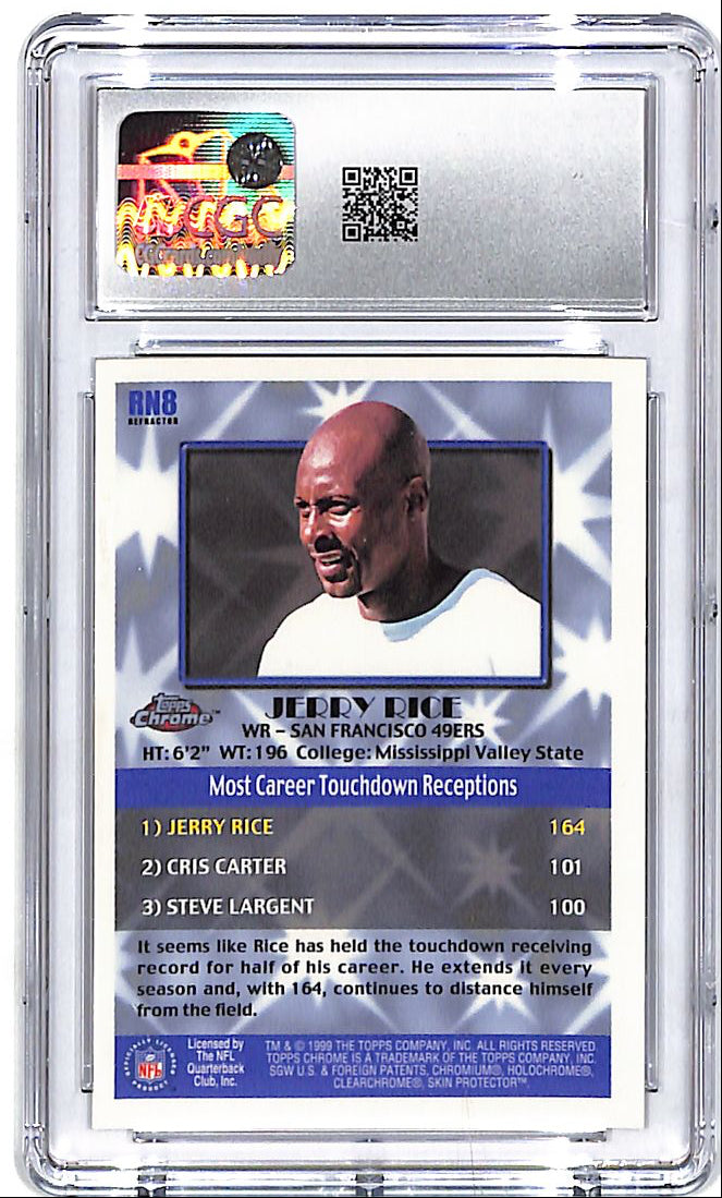1999 Topps Chrome Jerry Rice Record Numbers Refractor CGC 8.5 49ers