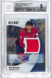 2023-24 Upper Deck Allure Alex Ovechkin Jerey Auto Autograph Blue Line /25 BGS 9 Capitals