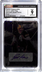 2025 Impeccable Brett Favre Stainless Stars Auto Autograph Silver USA Flag /15 CGC 9 Packers