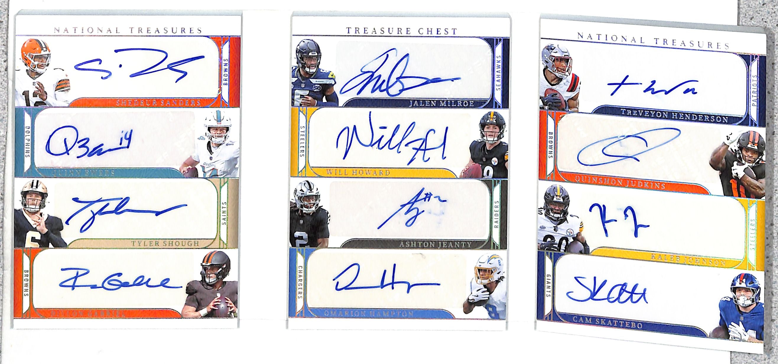2025 National Treasures Treasure Chest Auto Sanders Shough Jeanty Skattebo Hampton + /10