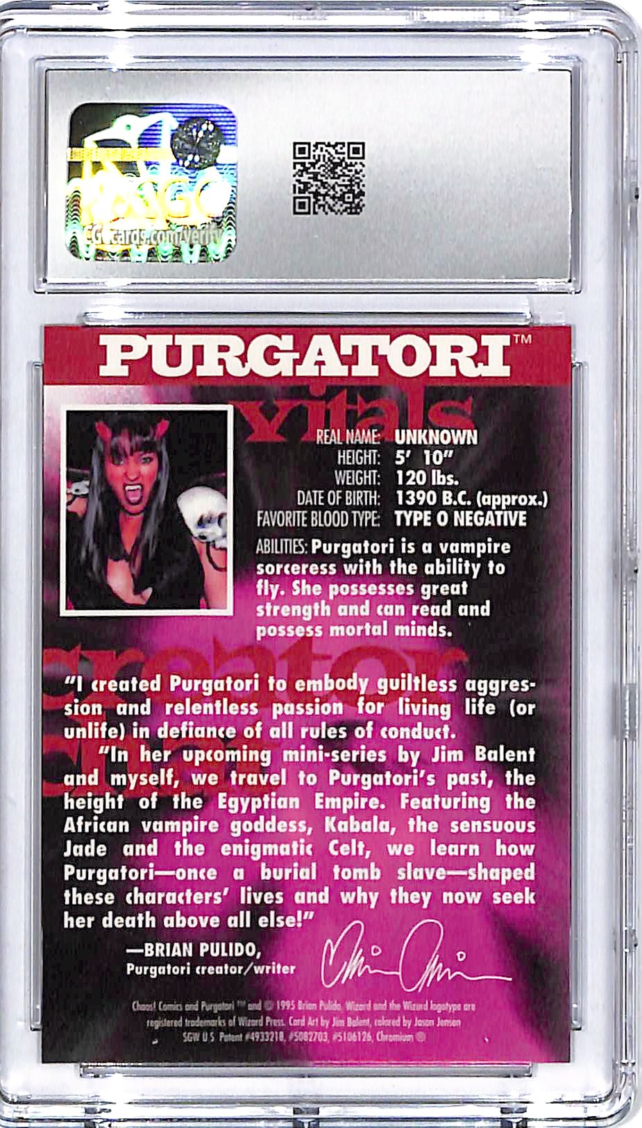 1997 Image Comics Wizard Magazine Series 4 Purgatori Chromium #2 CGC 10
