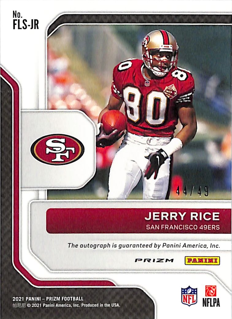 2021 Prizm Jerry Rice Auto Autograph Green Scope /49 Franchise Legends 49ers
