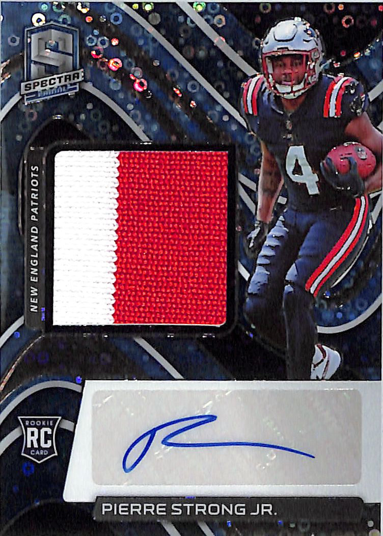 2022 Spectra Pierre Strong Jr Auto Autograph Rookie RC Patch Jersey /60 Patriots