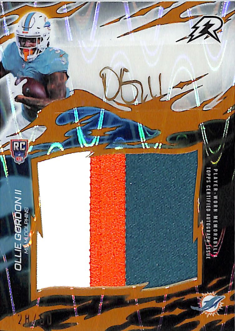 2026 Topps Resurgence Ollie Gordon Auto Autograph Rookie RC Patch Jersey Gold /50 Dolphins