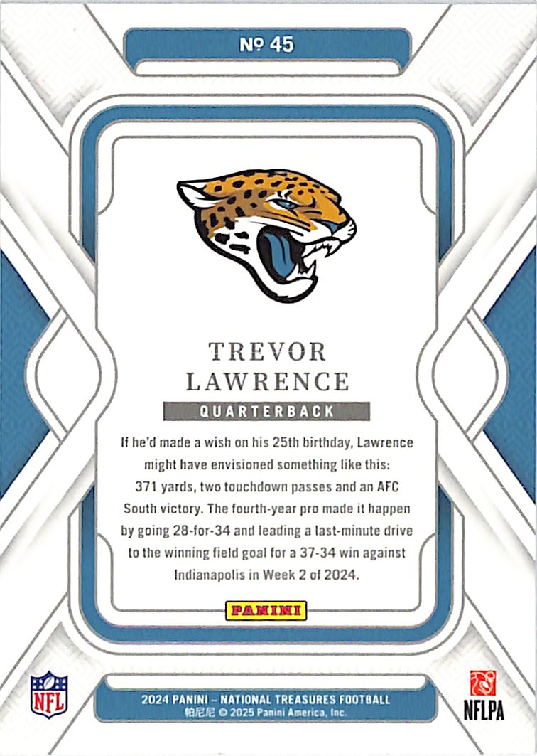 2024 National Treasures Trevor Lawrence Gold /35 Jaguars