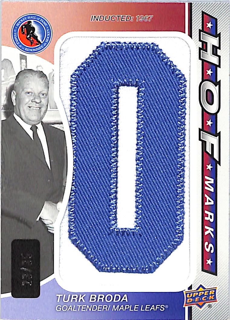 2024-25 SP Game Used Turk Broda HOF Marks Letterman Patch /35 Maple Leafs