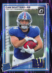 2025 Donruss Optic Cam Skattebo Rated Rookie RC Purple Shock Giants