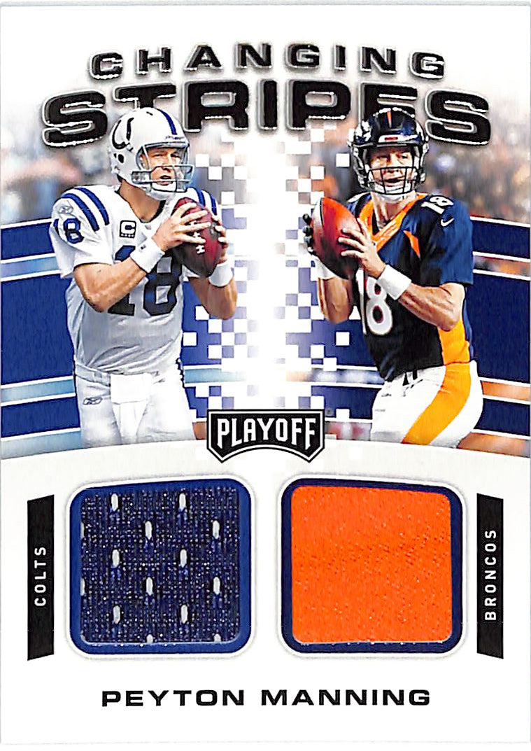 2020 Playoff Peyton Manning Changing Stripes Jersey Patch Colts Broncos
