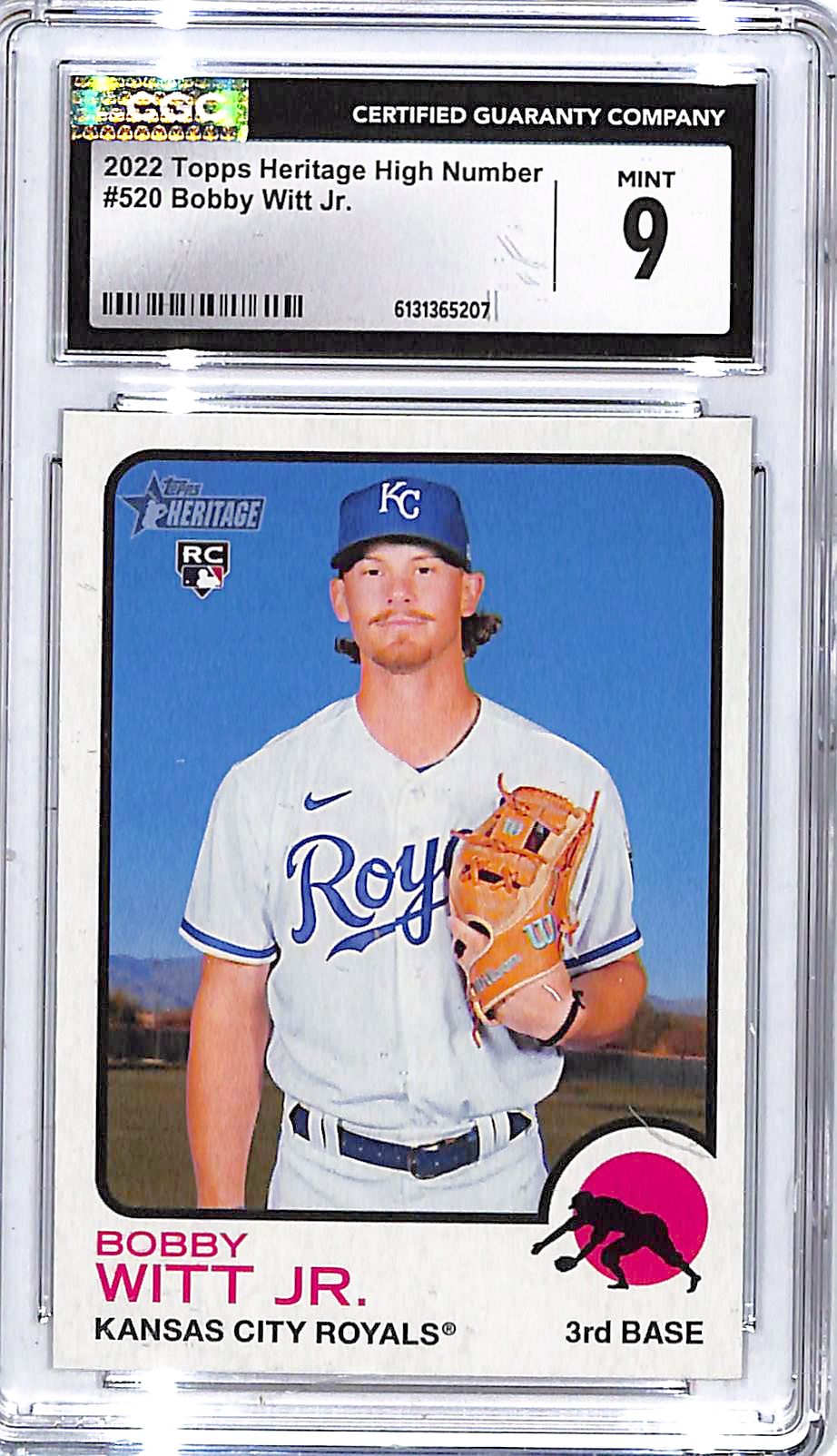 2022 Topps Heritage High Number Bobby Witt Jr Rookie RC #520 CGC 9 Royals