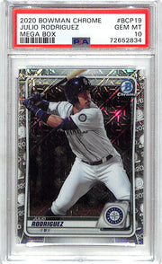 2020 Bowman Chrome Julio Rodriguez Mega Box Mojo Rookie RC Refractor PSA 10 Mariners
