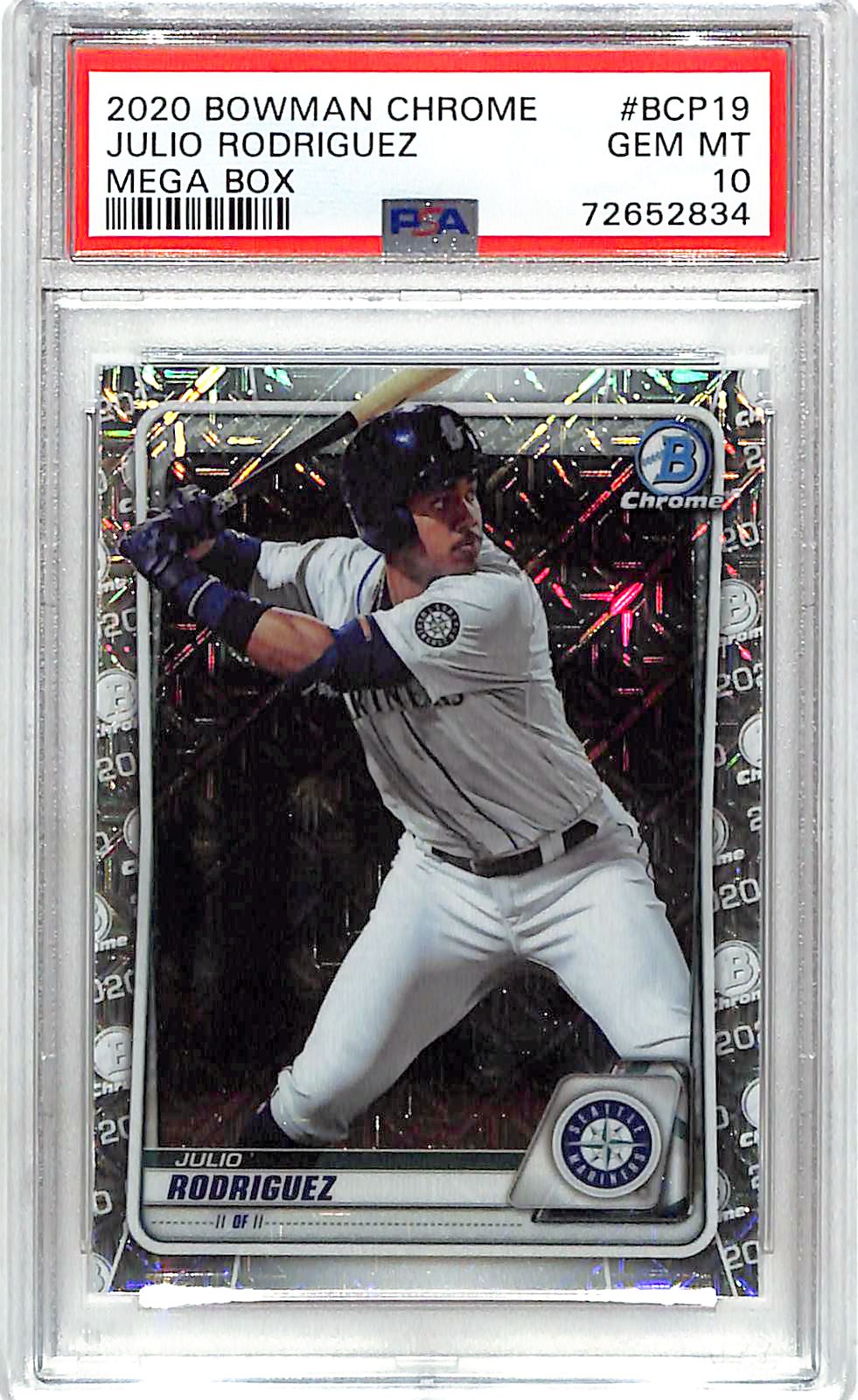 2020 Bowman Chrome Julio Rodriguez Mega Box Mojo Rookie RC Refractor PSA 10 Mariners