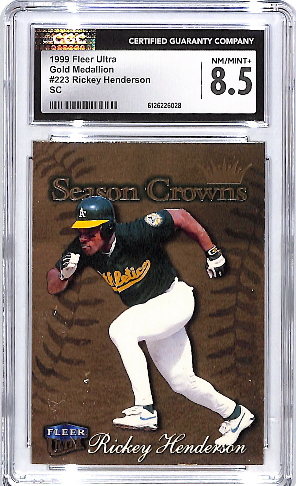 1999 Fleer Ultra Rickey Henderson Gold Medallion Season Crowns #223 CGC 8.5
