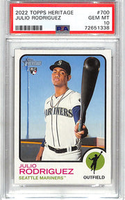 2022 Topps Heritage Julio Rodriguez Rookie RC #700 PSA 10 Mariners