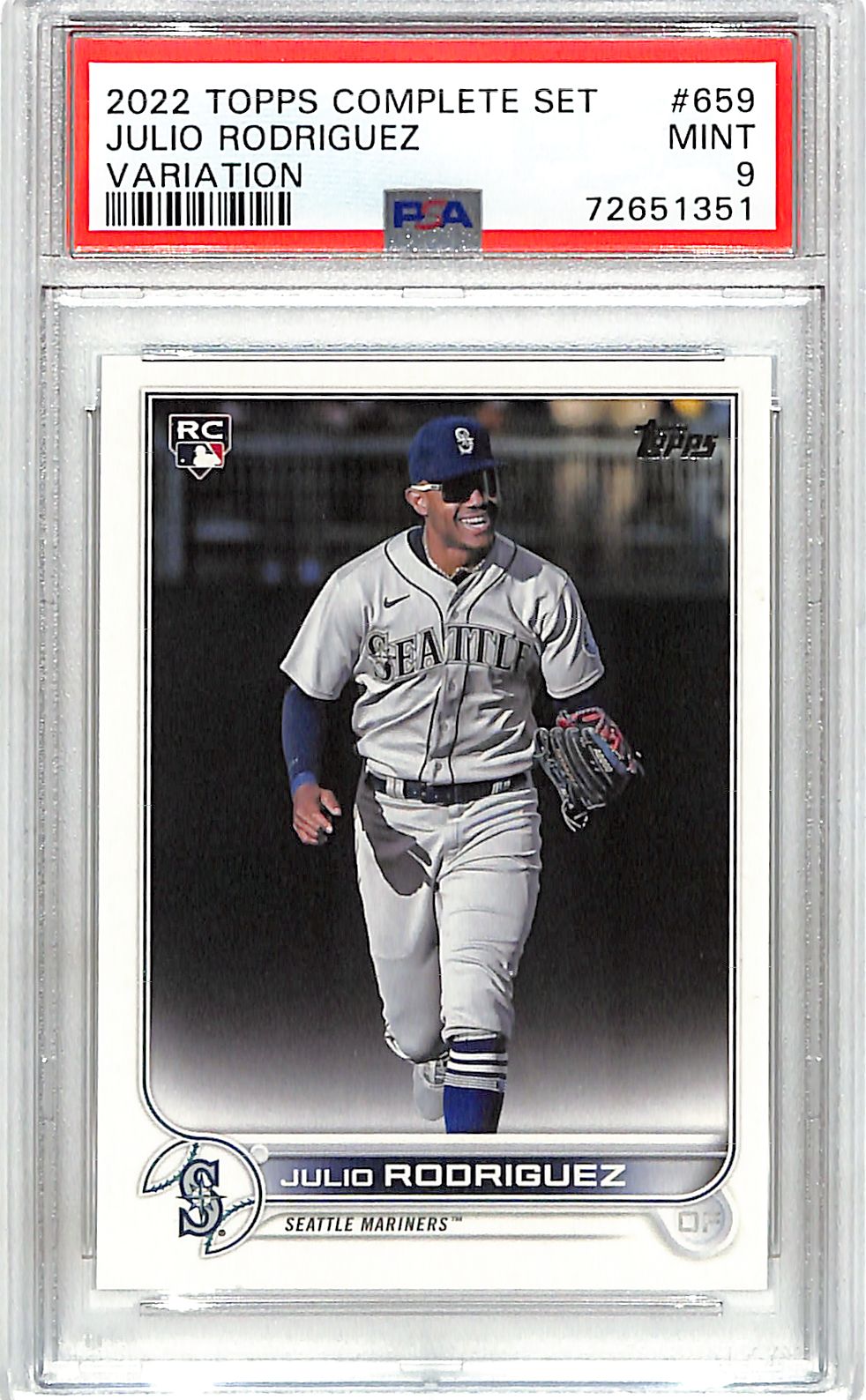 2022 Topps Complete Set Julio Rodriguez Rookie RC Variation PSA 9 Mariners