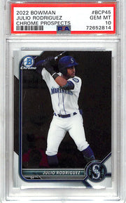 2022 Bowman Chrome Julio Rodriguez Rookie RC Prospect PSA 10 Mariners