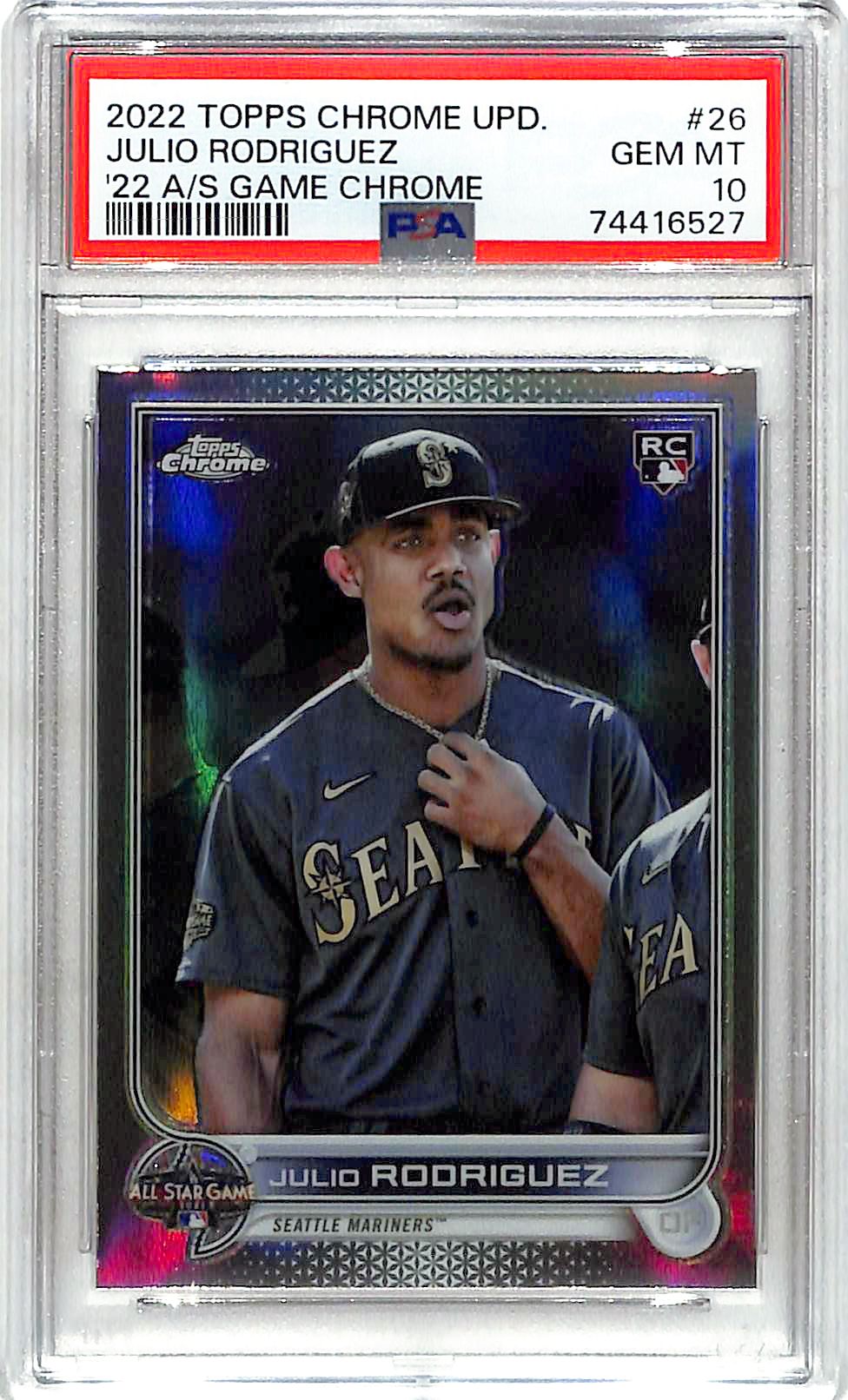 2022 Topps Chrome Update Julio Rodriguez All Star Game Rookie RC PSA 10 Mariners