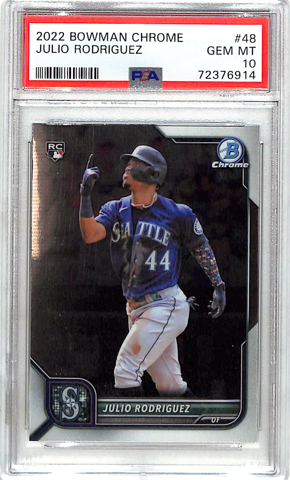 2022 Bowman Chrome Julio Rodriguez Rookie RC #48 PSA 10 Mariners