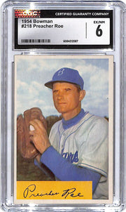 1954 Bowman Preacher Roe #218 CGC 6 Dodgers