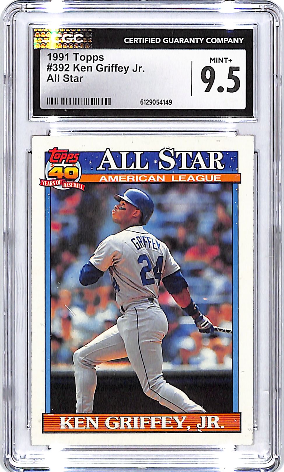 1991 Topps Ken Griffey Jr All Star #392 CGC 9.5 Mariners